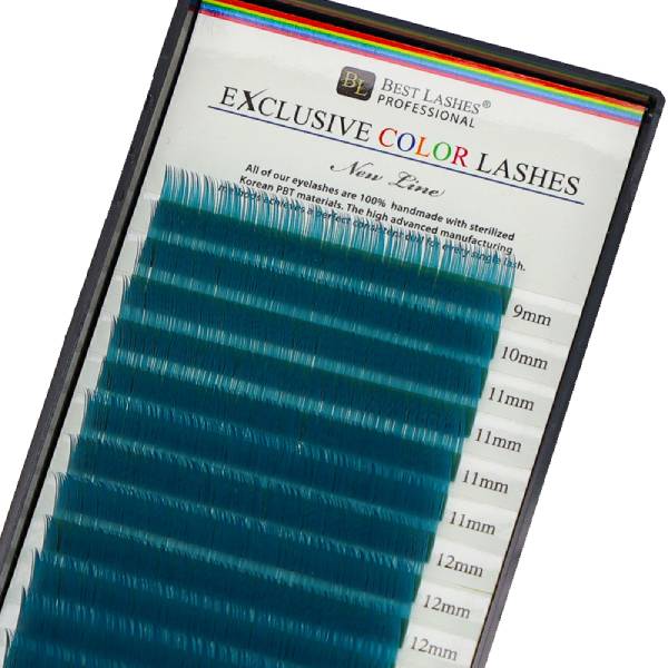 Pastelové mihalnice mix dĺžok C, 0,20 X 9-14 mm - Blue Green